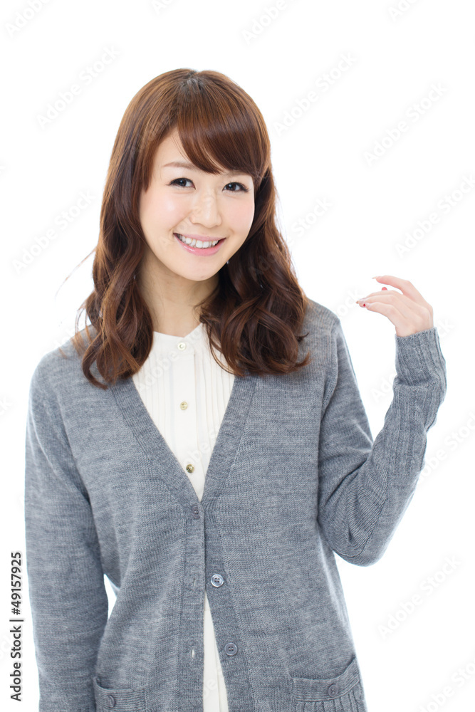 Beautiful asian woman relaxing on white background Beautiful asian woman relaxing on white background