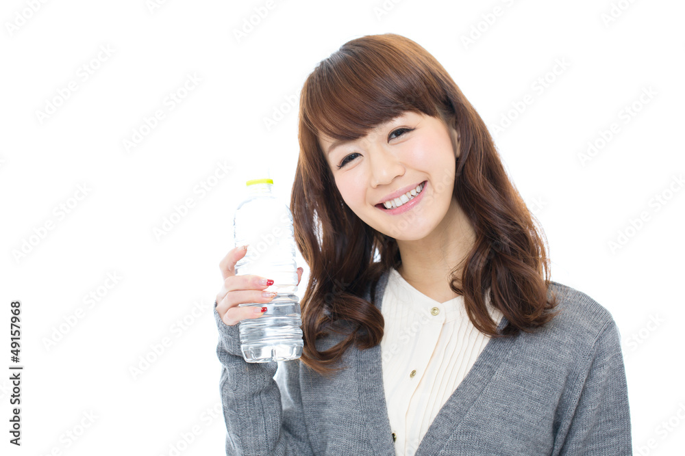 Beautiful asian woman relaxing on white background Beautiful asian woman relaxing on white background