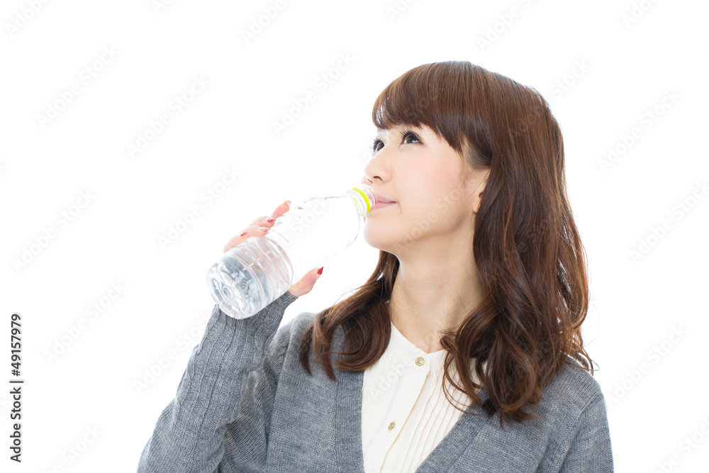 Beautiful asian woman relaxing on white background Beautiful asian woman relaxing on white background