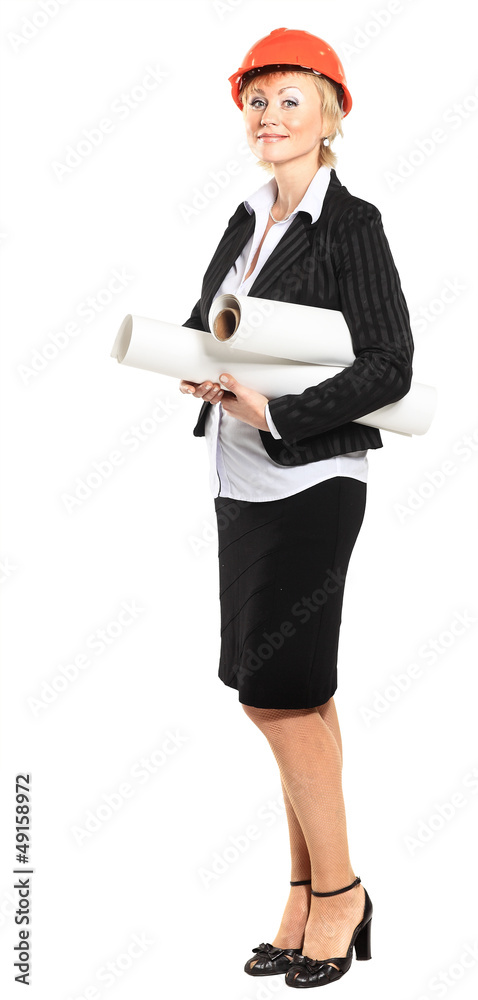 Beautiful businesswoman engineer. Beautiful businesswoman engineer.