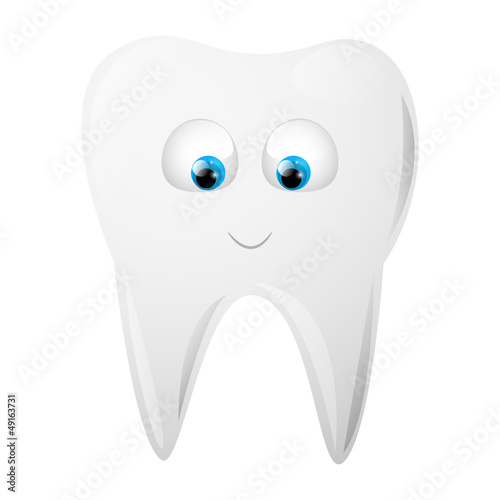 Tooth character isolated on white