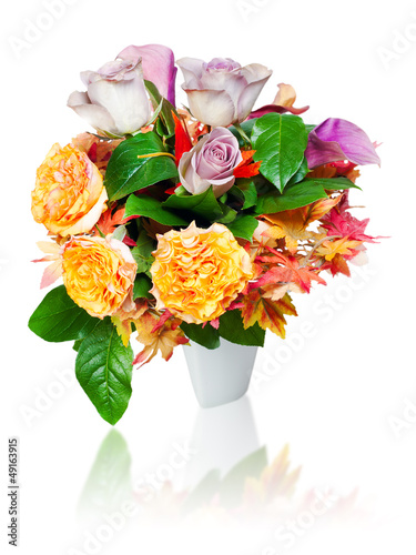 colorful autumn flower bouquet arrangement centerpiece in vase i