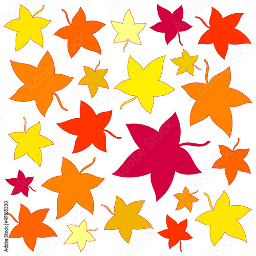 abstract colorful stylized leaves background