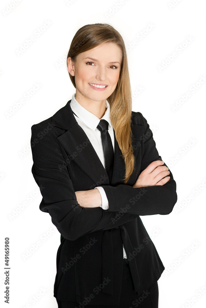 Portrait of successful middle aged female executive with arms Portrait of successful middle aged female executive with arms