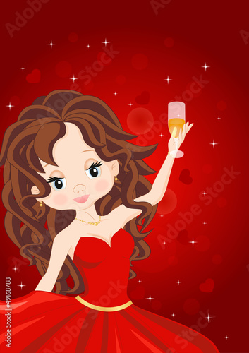 girl with a glass of champagne