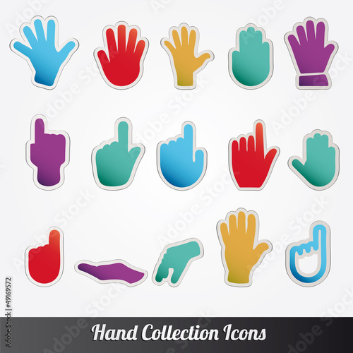 Human Hand collection, icons set vector