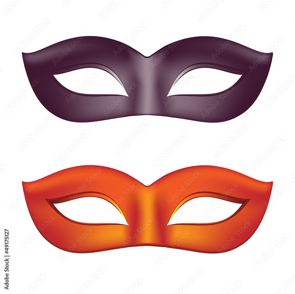 Carnival masks in black and red