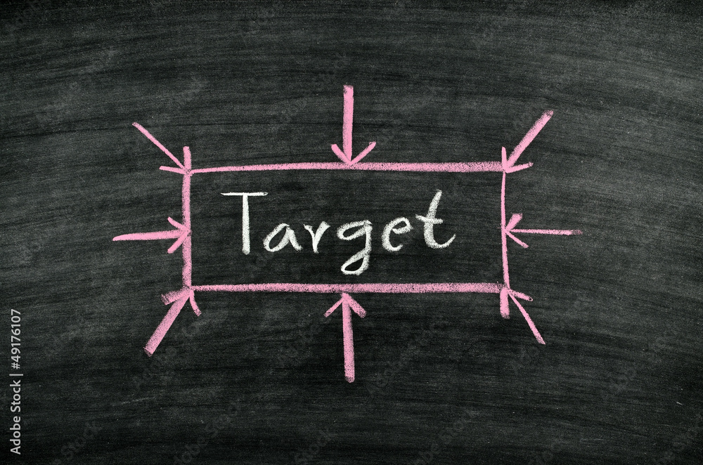 target on blackboard target on blackboard