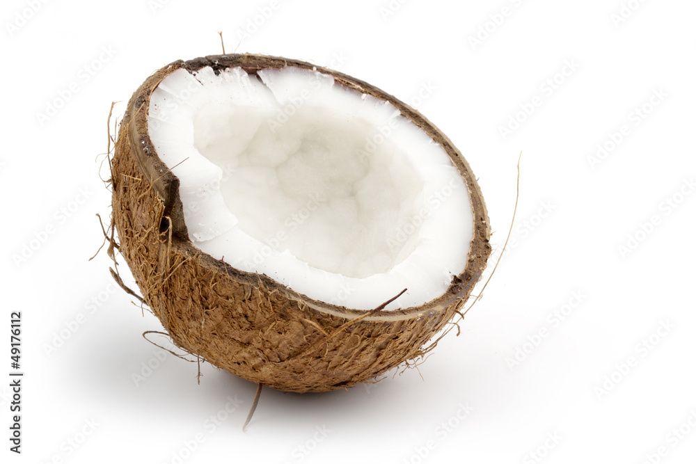 coconut cut in half coconut cut in half
