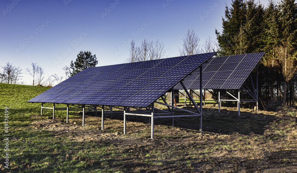 Solar power panels in a rural countryside Solar power panels in a rural countryside