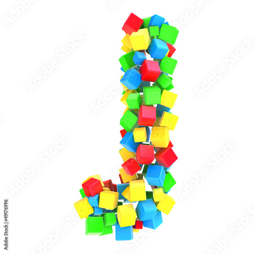 letters J of colorful cube