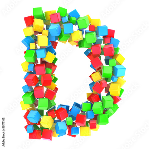 letters D of colorful cube