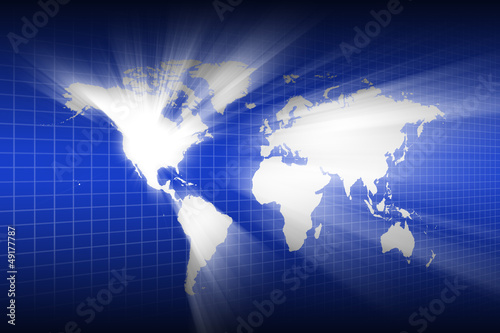 Lighting of the world map wallpaper