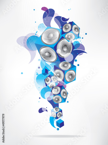 abstract music background with subwoofer