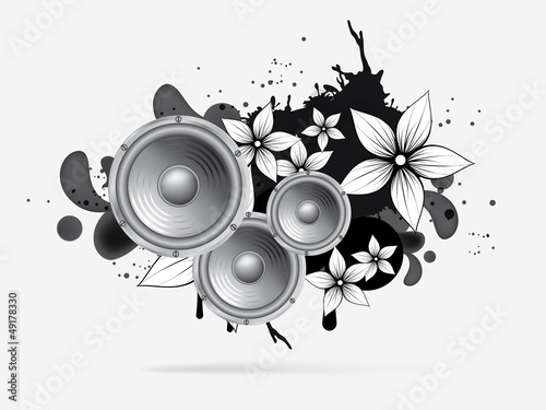 abstract music background with subwoofer