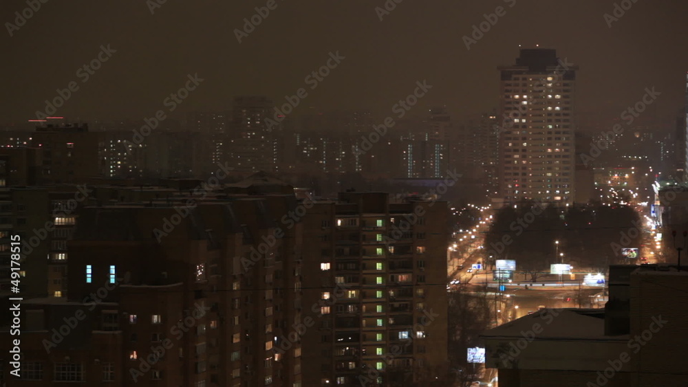 City time lapse at night.