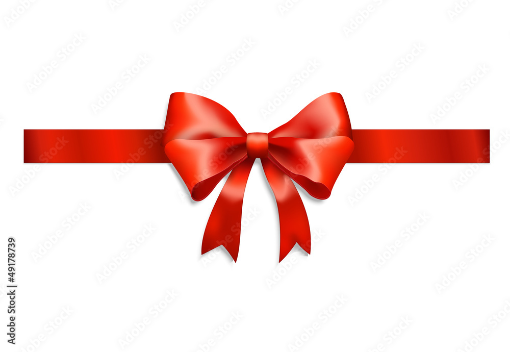 red ribbon and bow isolated on white red ribbon and bow isolated on white