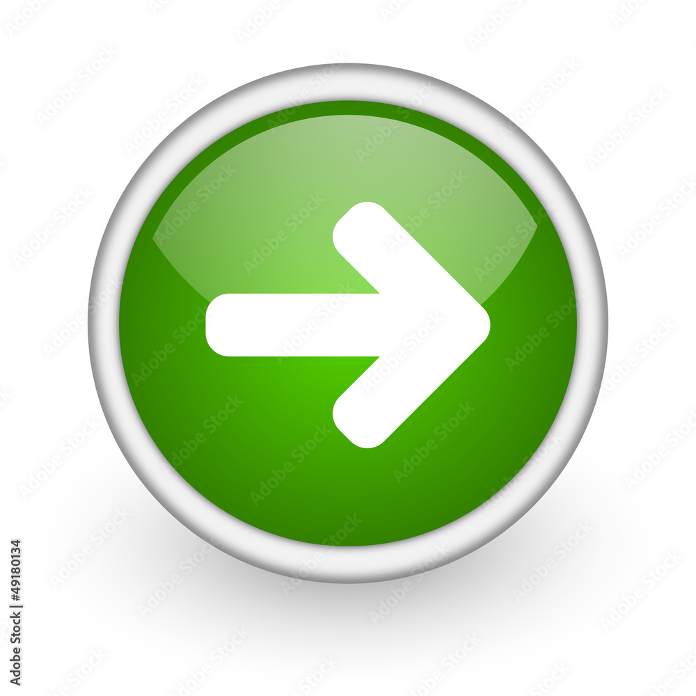 arrow right green circle glossy web icon on white background arrow right green circle glossy web icon on white background