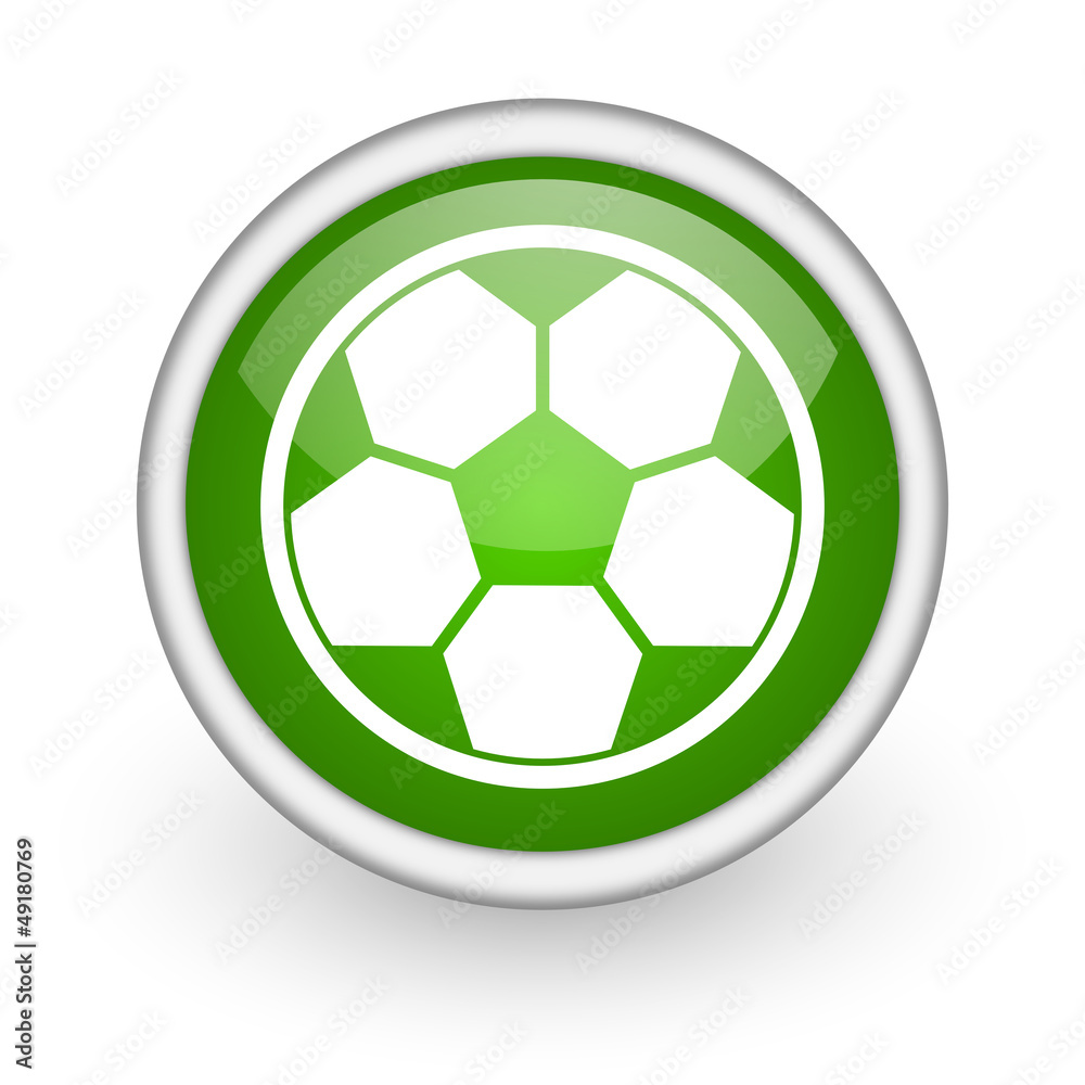 soccer green circle glossy web icon on white background soccer green circle glossy web icon on white background