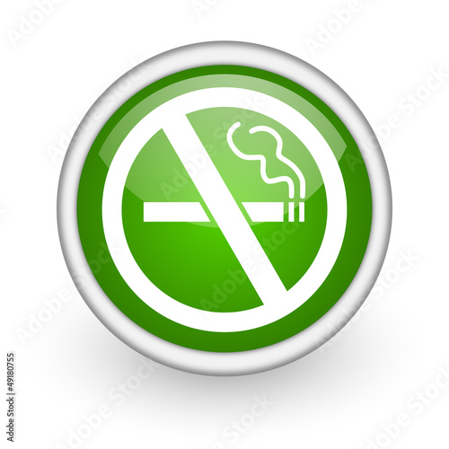 Free Download no smoking green circle glossy web icon on white background - GFXLoad