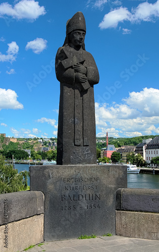 Sculpture of archbishop-elector Baldwin in Koblenz, Germany
