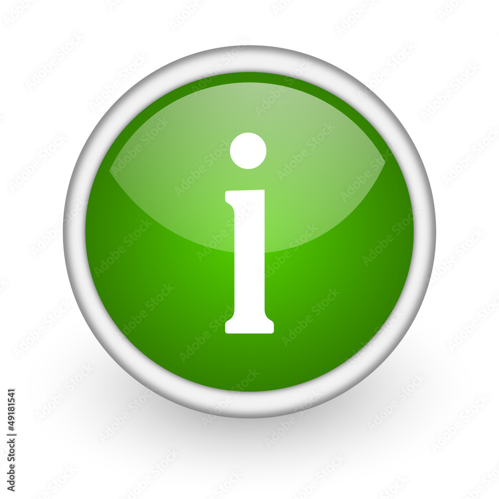 information green circle glossy web icon on white background information green circle glossy web icon on white background
