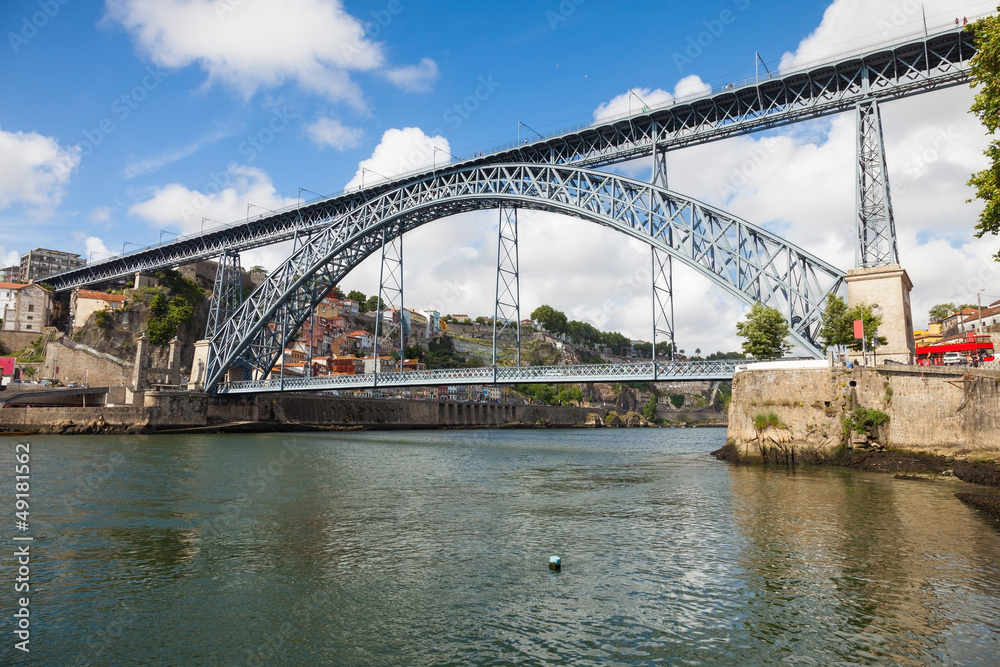 Dom Luis I bridge over Douro river in Porto, Portugal