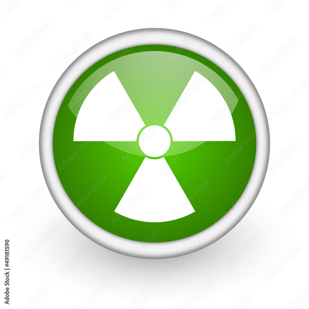 radiation green circle glossy web icon on white background radiation green circle glossy web icon on white background