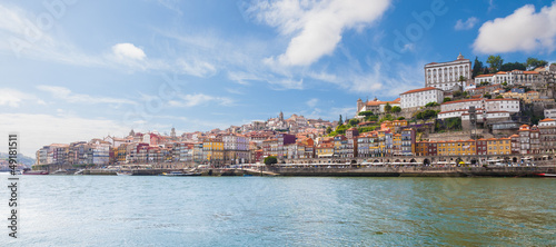 Panoramic of old Porto from Douro River, Portugal