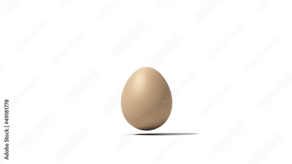 Rolling Egg breaks into pieces in the end. Alpha mask. HD 1080.