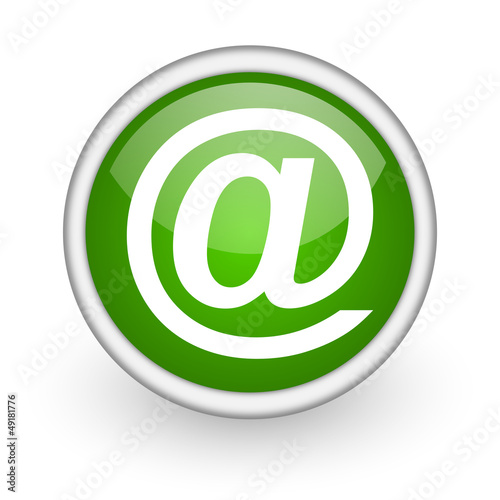 at green circle glossy web icon on white background