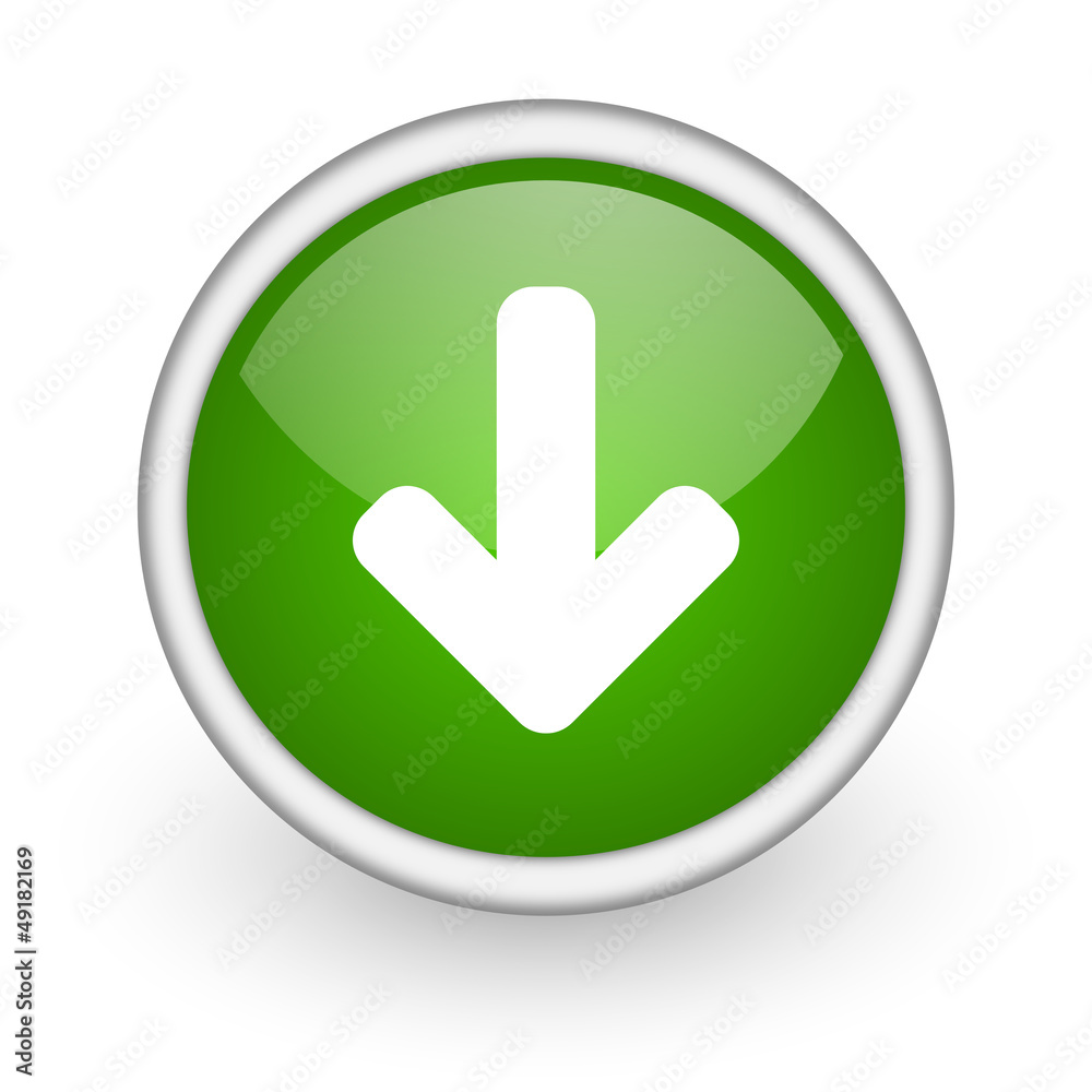 arrow down green circle glossy web icon on white background arrow down green circle glossy web icon on white background