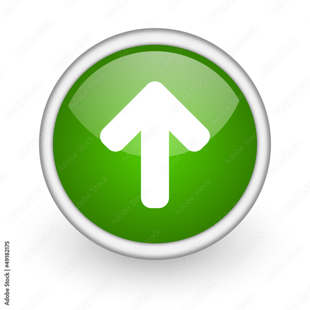 arrow up green circle glossy web icon on white background arrow up green circle glossy web icon on white background