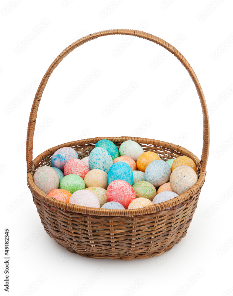 Easter basket isolated on white background with clipping path Easter basket isolated on white background with clipping path