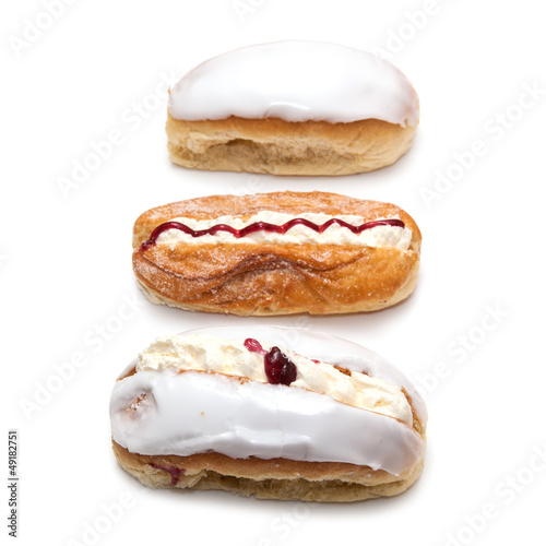 Iced bun's isolated on a white background.
