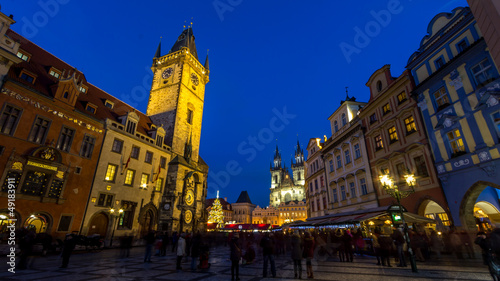 Prague, old market with astronomical clock