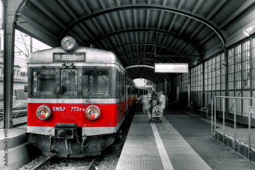 Fototapeta czerwony pociąg