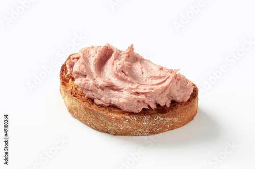 Toasted bread with pate photo