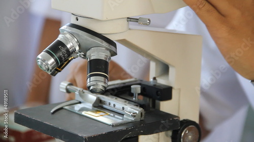 HD1080p: CLOSE-UP shot of microscope in the laboratory.