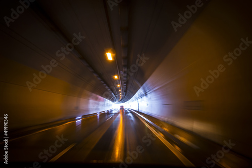 a car in a tunnel