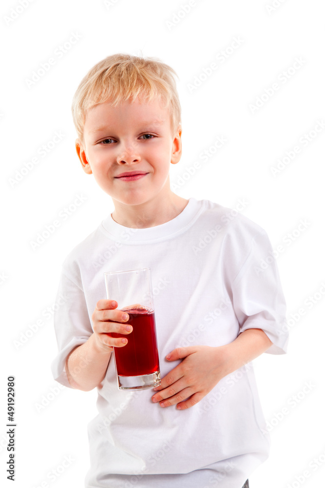 Little boy with a glass of juice Little boy with a glass of juice