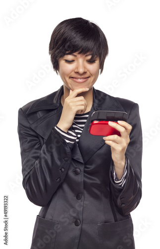 Expressive Mixed Race Woman...