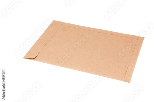 Brown envelope isolated on white