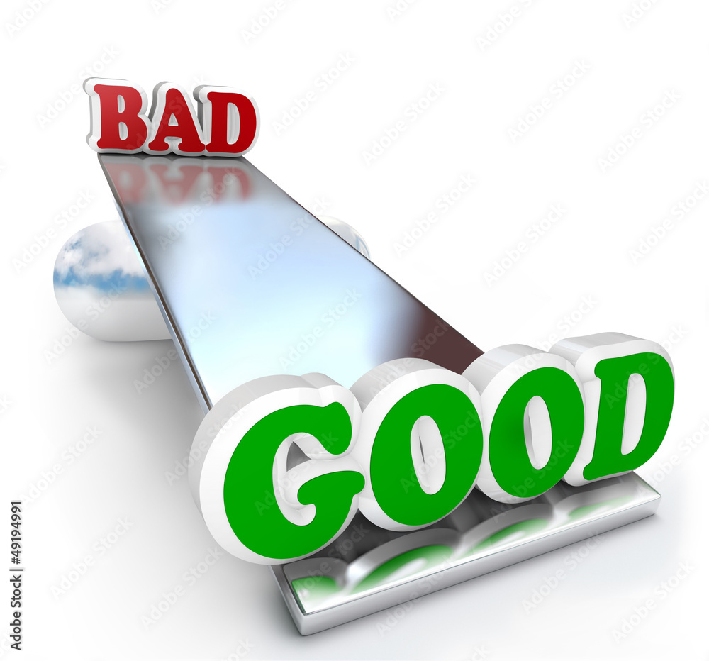 Good vs Bad Comparison on Balance Weighing Differences Stock ...