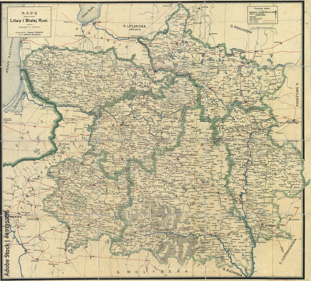 Naklejka premium Poland old map