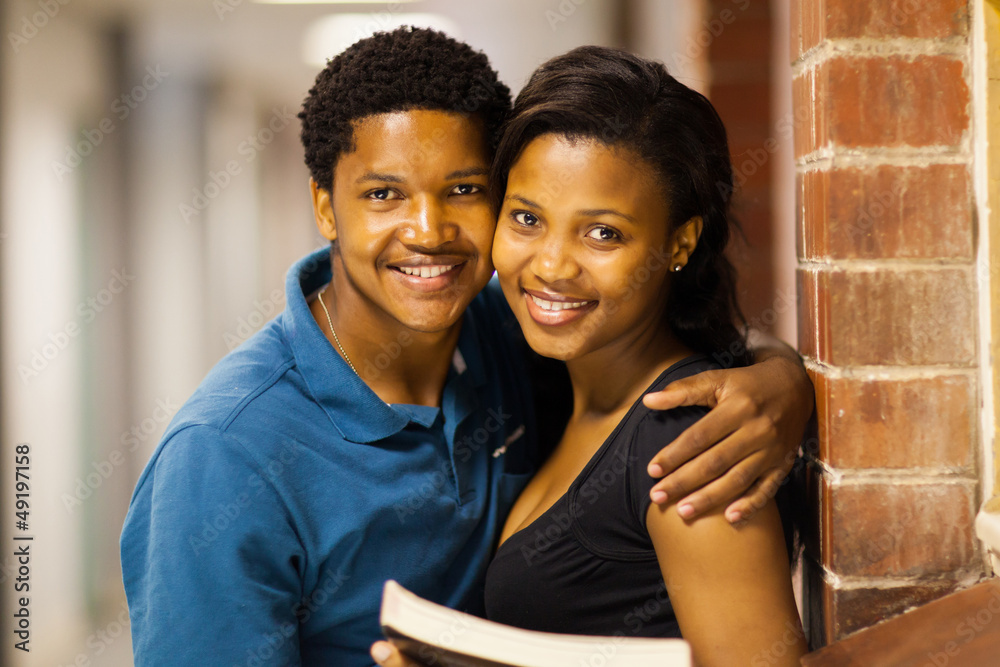 young african couple in college young african couple in college