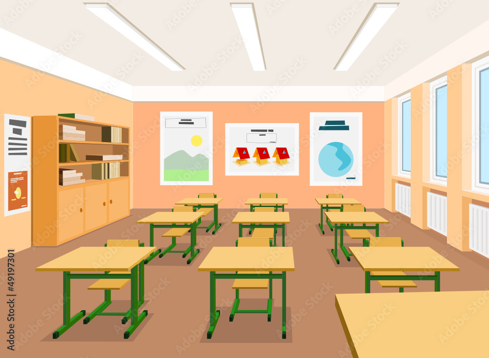 Vector illustration of an empty classroom Vector illustration of an empty classroom
