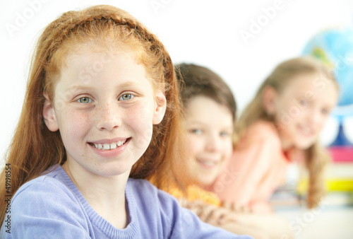 Happy schoolgirl