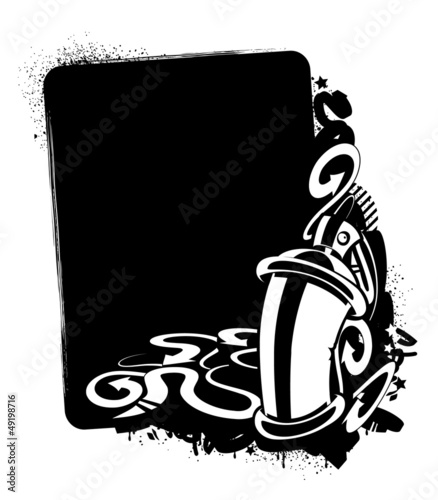 Graffiti image of can with arrows