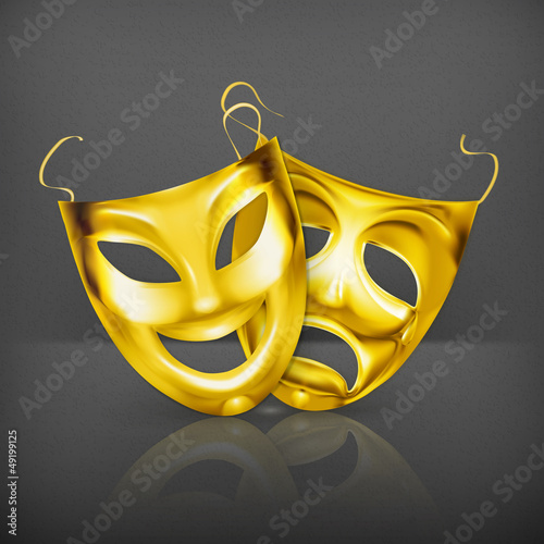 Gold theater masks